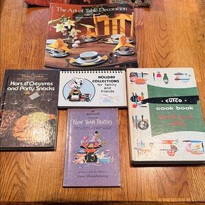 Vintage Cook Books with Vibrant Covers